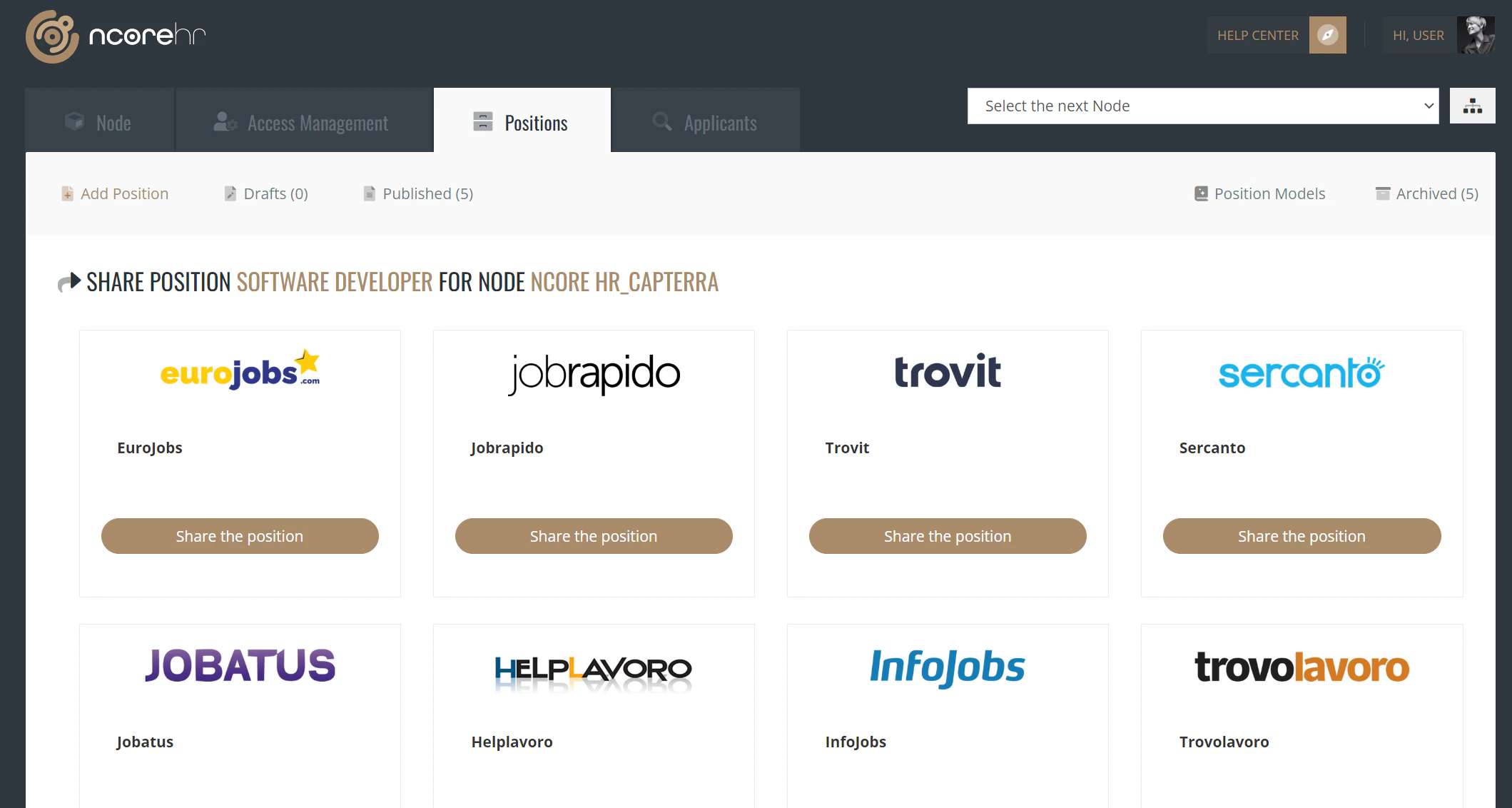 screenshot of nCore HR